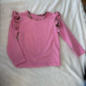 Bass Pro Shop toddler 2T Pink Ruffle Shoulder Long Sleeve Top Camo camouflage